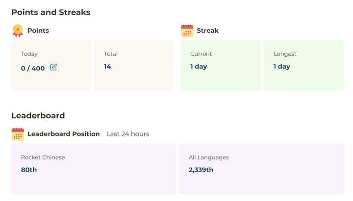 Rocket Languages Streaks